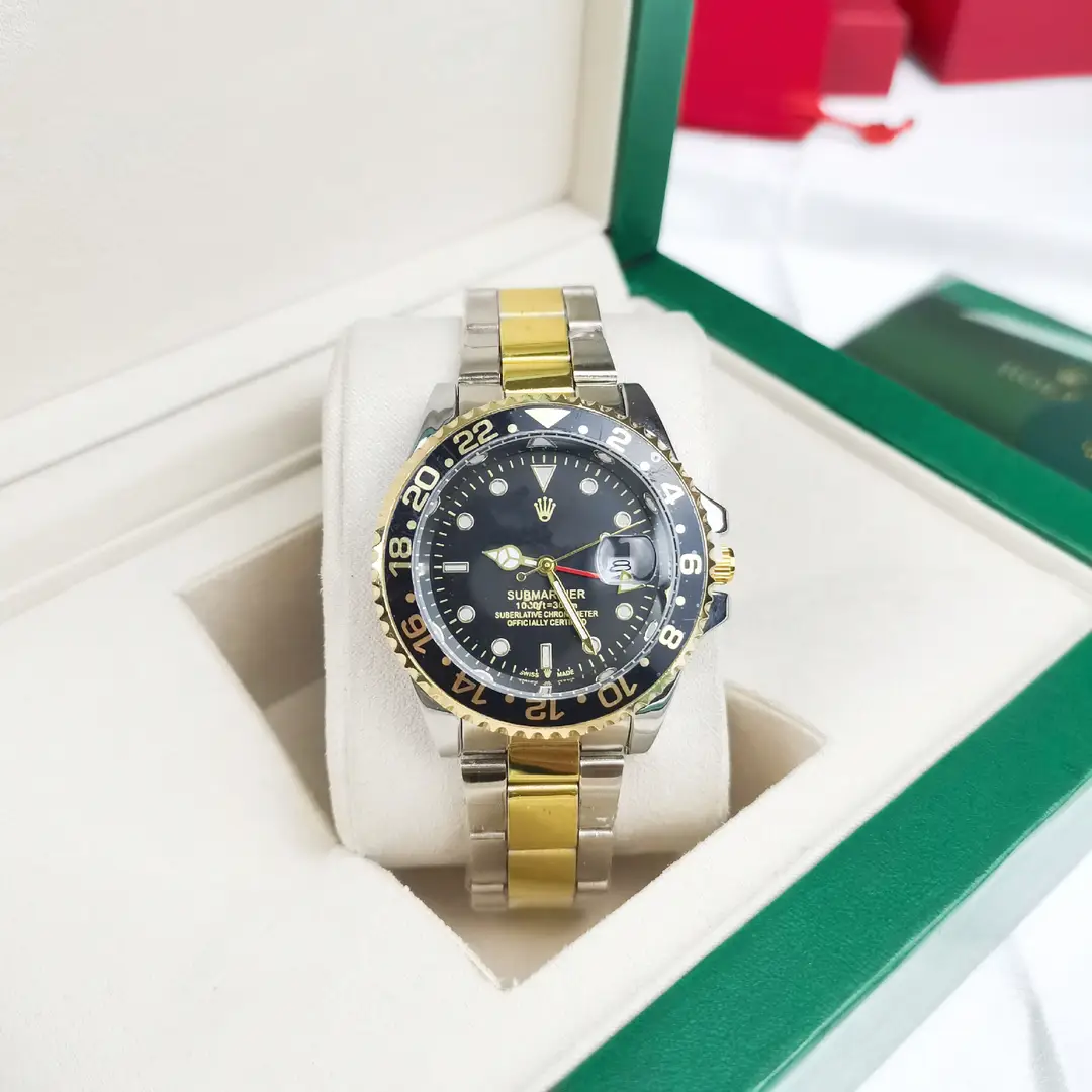 Green, Black and Blue Export Laojia Submariner Solid Steel Band Luminous Waterproof Quartz Japanese Imported Movement Watch - Image 65