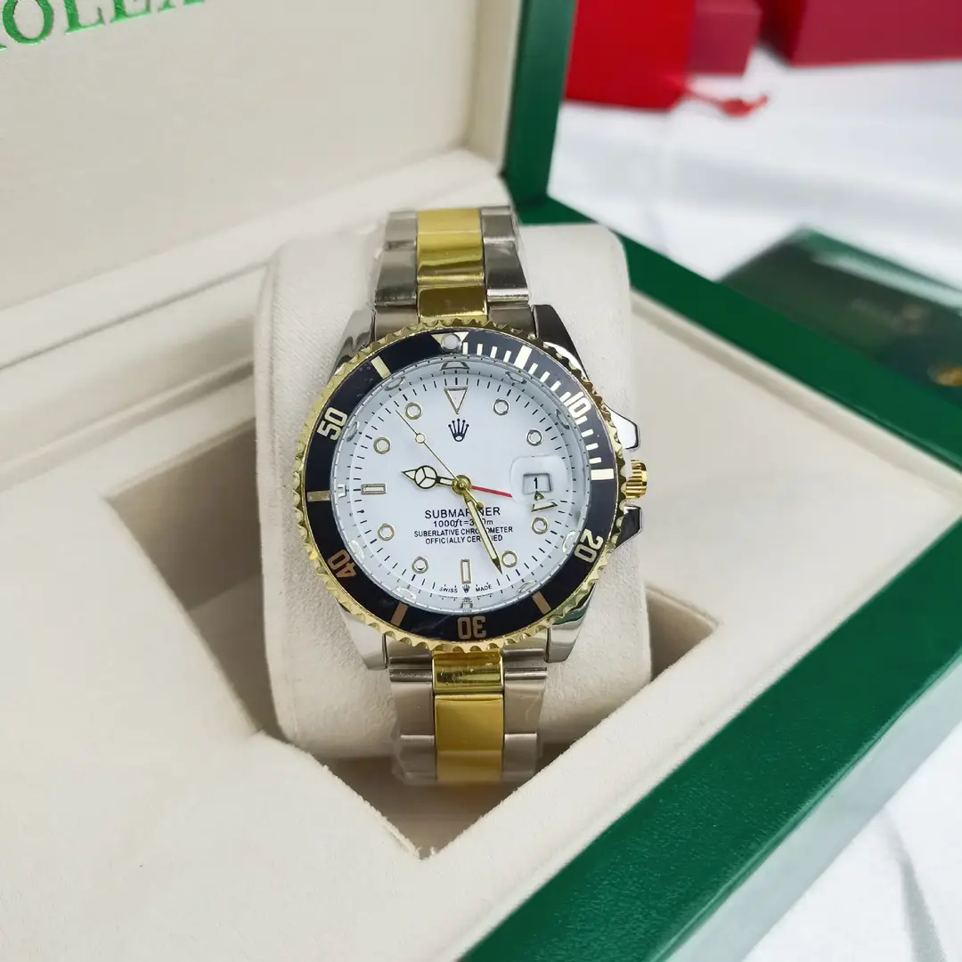 Green, Black and Blue Export Laojia Submariner Solid Steel Band Luminous Waterproof Quartz Japanese Imported Movement Watch - Image 67
