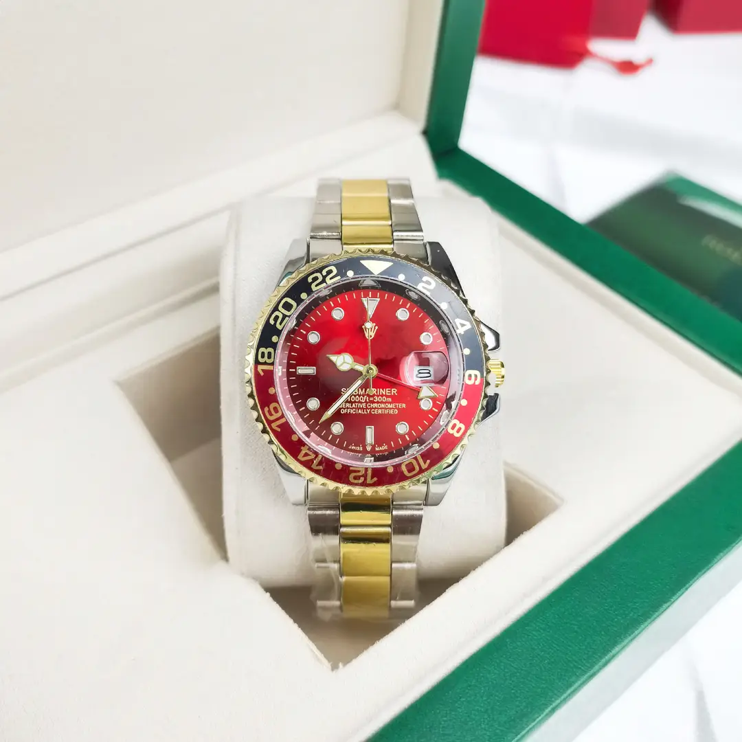 Green, Black and Blue Export Laojia Submariner Solid Steel Band Luminous Waterproof Quartz Japanese Imported Movement Watch - Image 69