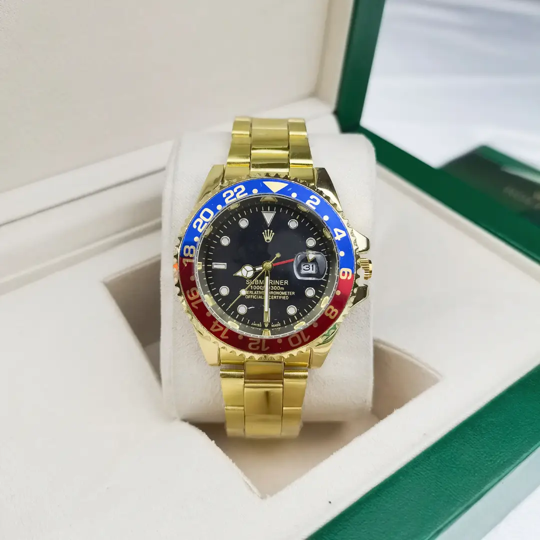 Green, Black and Blue Export Laojia Submariner Solid Steel Band Luminous Waterproof Quartz Japanese Imported Movement Watch - Image 78