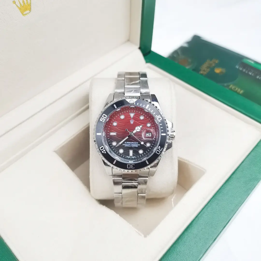 Green, Black and Blue Export Laojia Submariner Solid Steel Band Luminous Waterproof Quartz Japanese Imported Movement Watch - Image 88