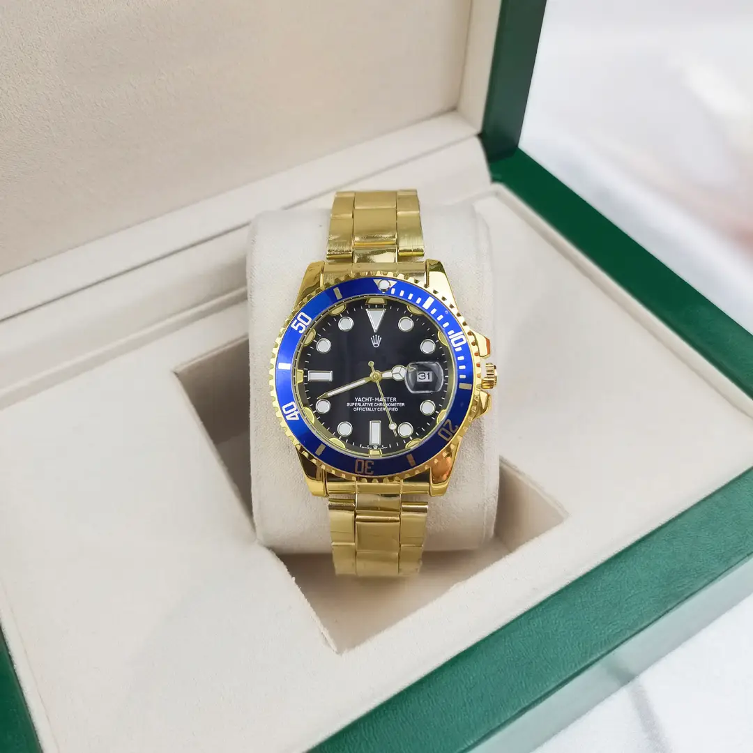 Green, Black and Blue Export Laojia Submariner Solid Steel Band Luminous Waterproof Quartz Japanese Imported Movement Watch - Image 92
