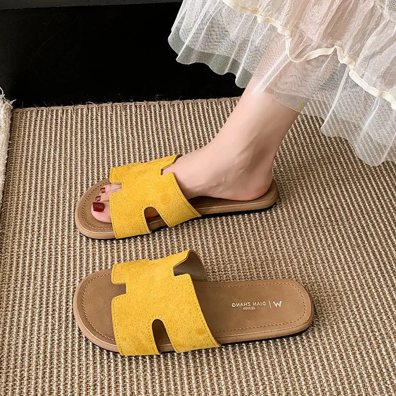 Fairy Style Retro Beach Slippers Women 2025 Yellow - Image 7