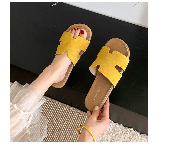Fairy Style Retro Beach Slippers Women 2025 Yellow — feature 12