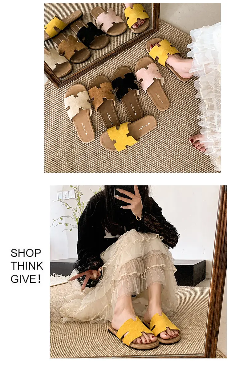 Fairy Style Retro Beach Slippers Women 2025 Yellow — feature 14