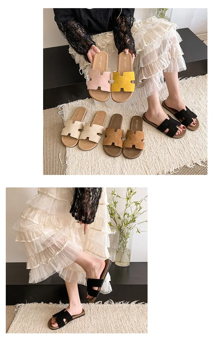 Fairy Style Retro Beach Slippers Women 2025 Yellow — feature 18