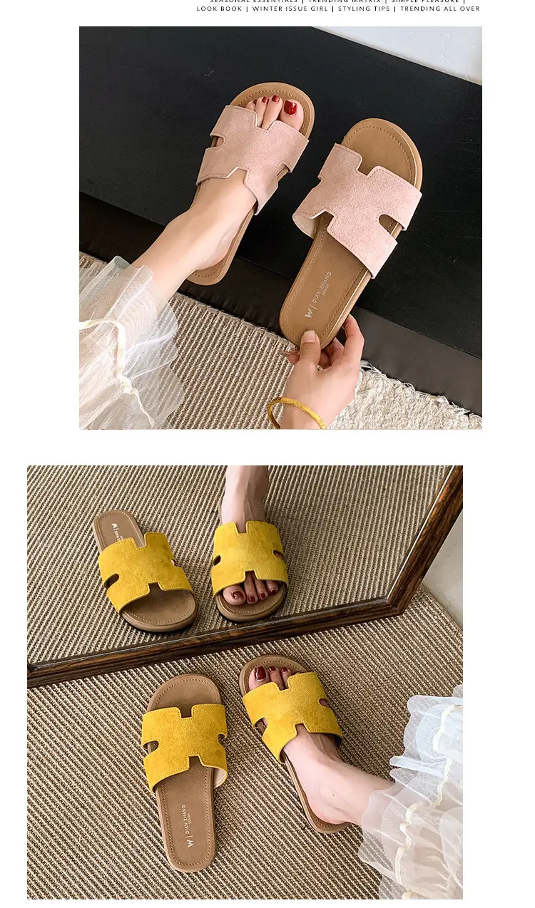 Fairy Style Retro Beach Slippers Women 2025 Yellow — feature 23