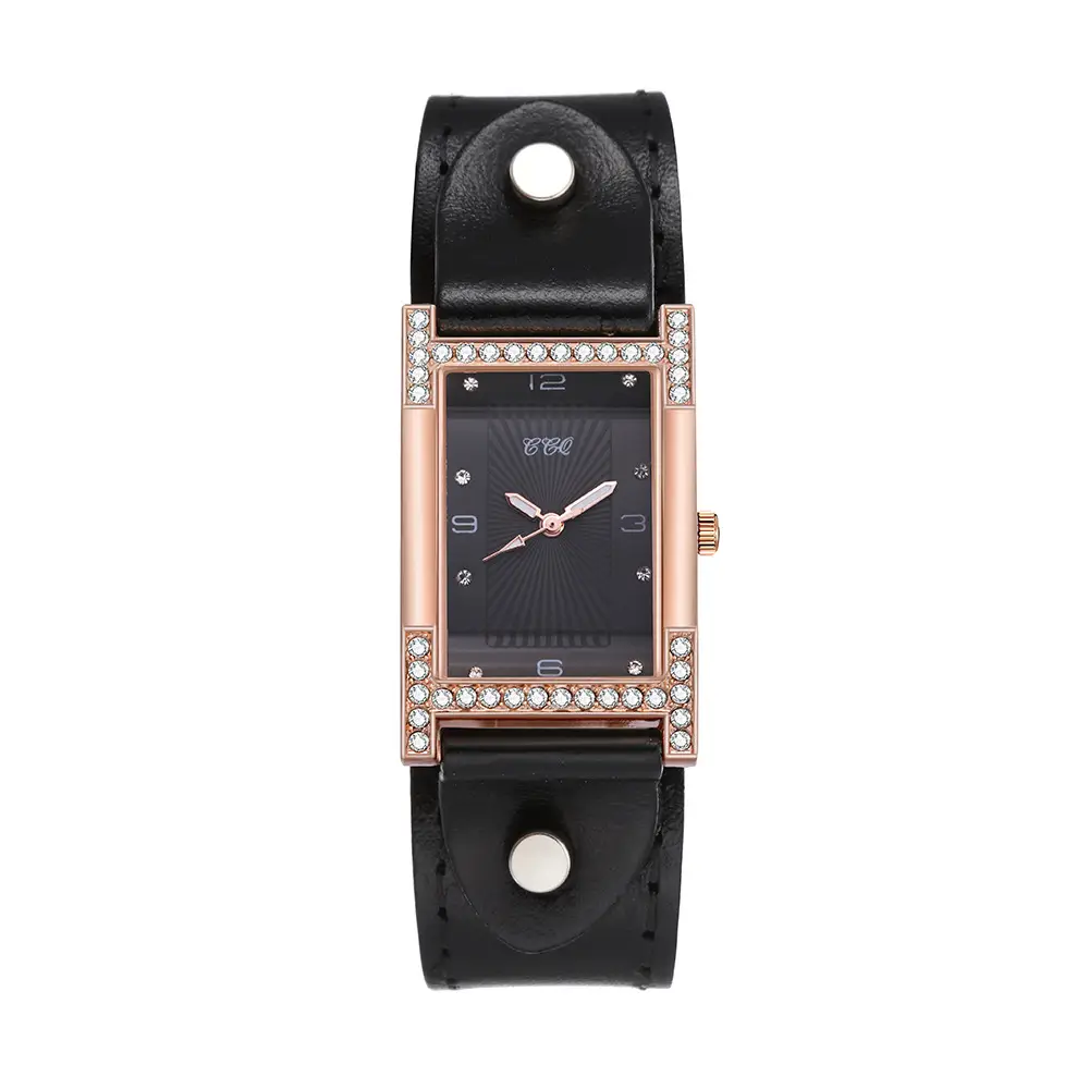 Women's Red Diamond Scale Quartz Watch with Wide Strap - Image 11