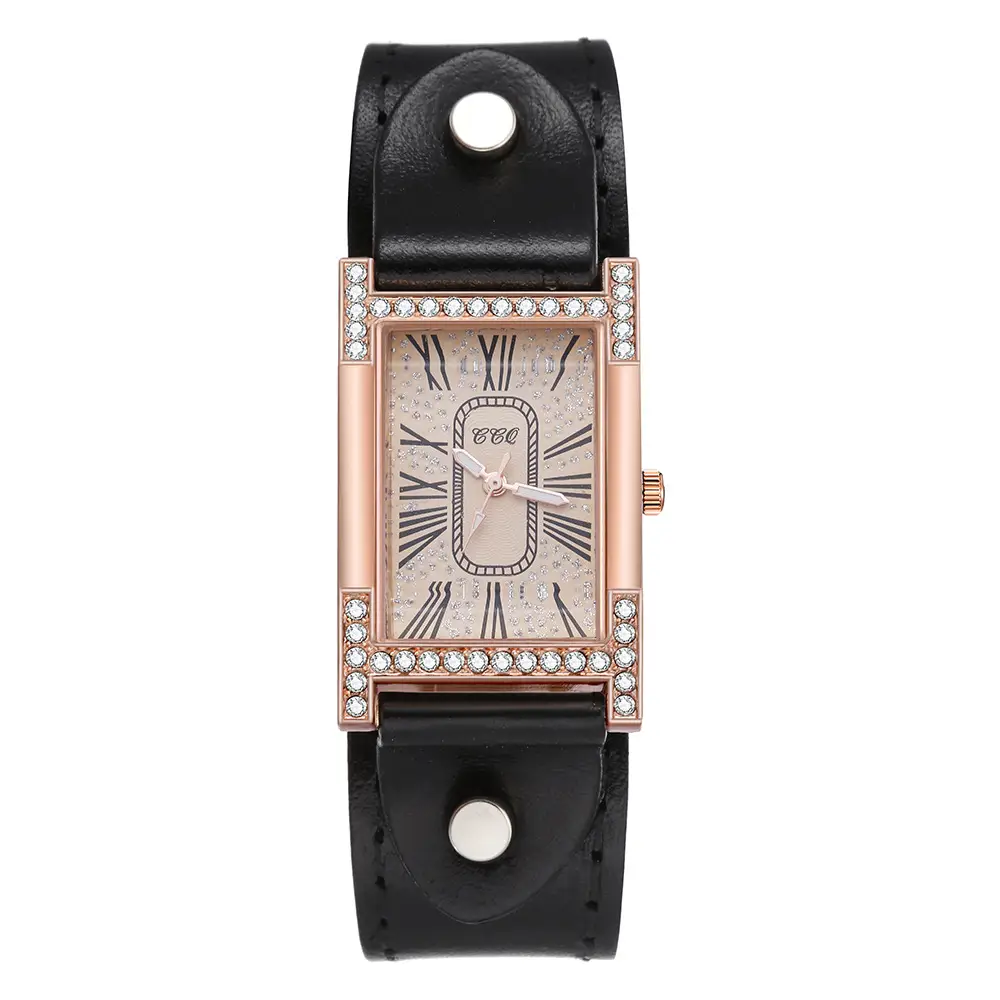 Women's Luxury Roman Numeral Watch with Rhinestone Diamond Band - Image 11