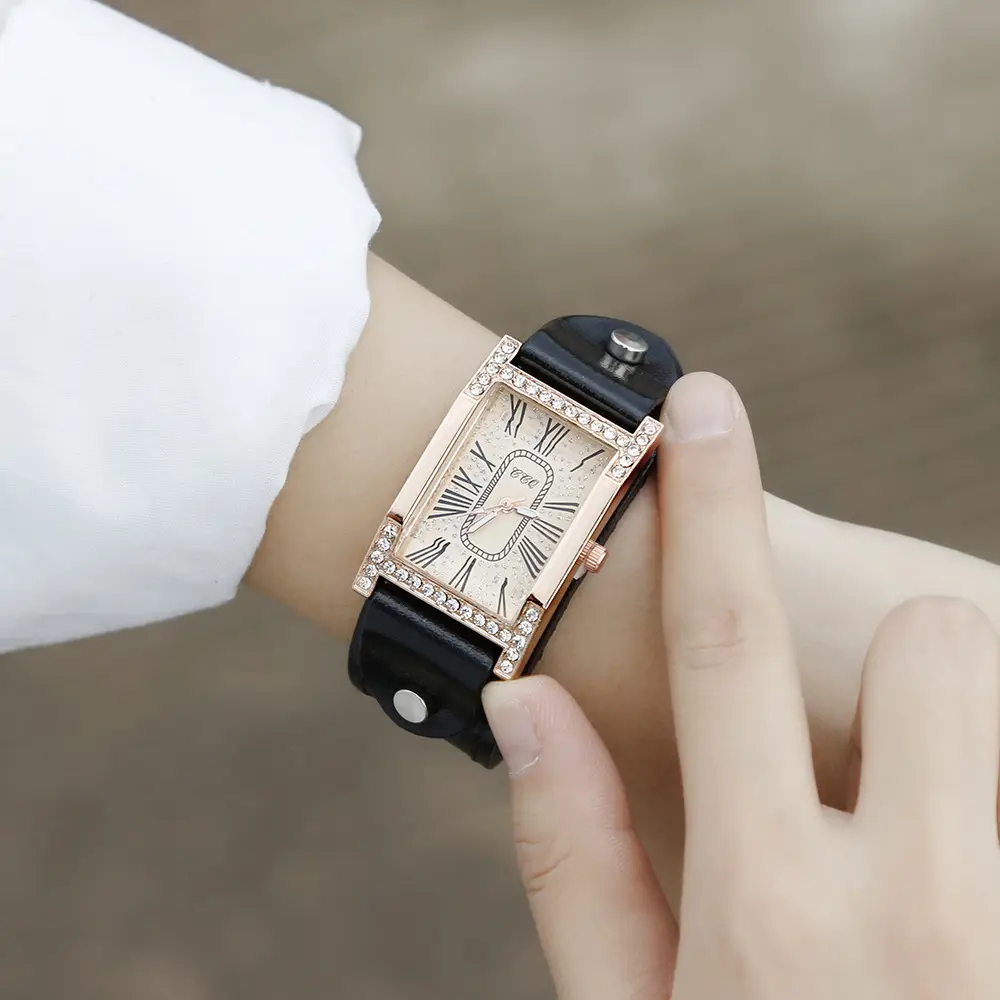 Women's Luxury Roman Numeral Watch with Rhinestone Diamond Band — feature 5