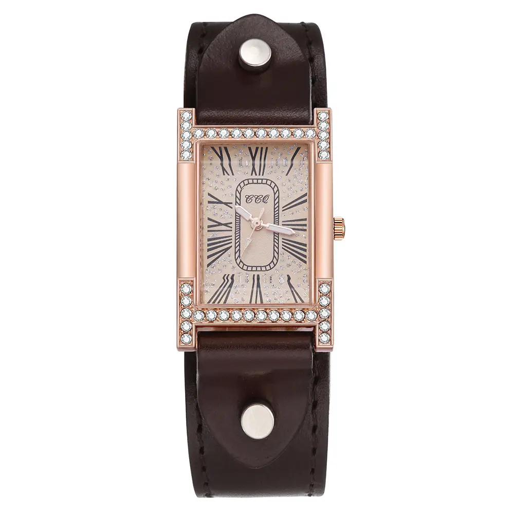 Women's Luxury Roman Numeral Watch with Rhinestone Diamond Band - Image 4