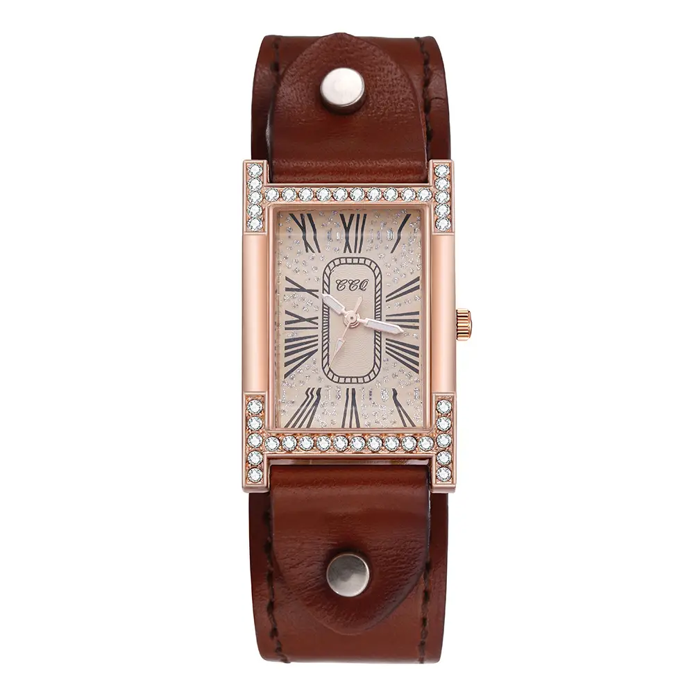 Women's Luxury Roman Numeral Watch with Rhinestone Diamond Band - Image 5