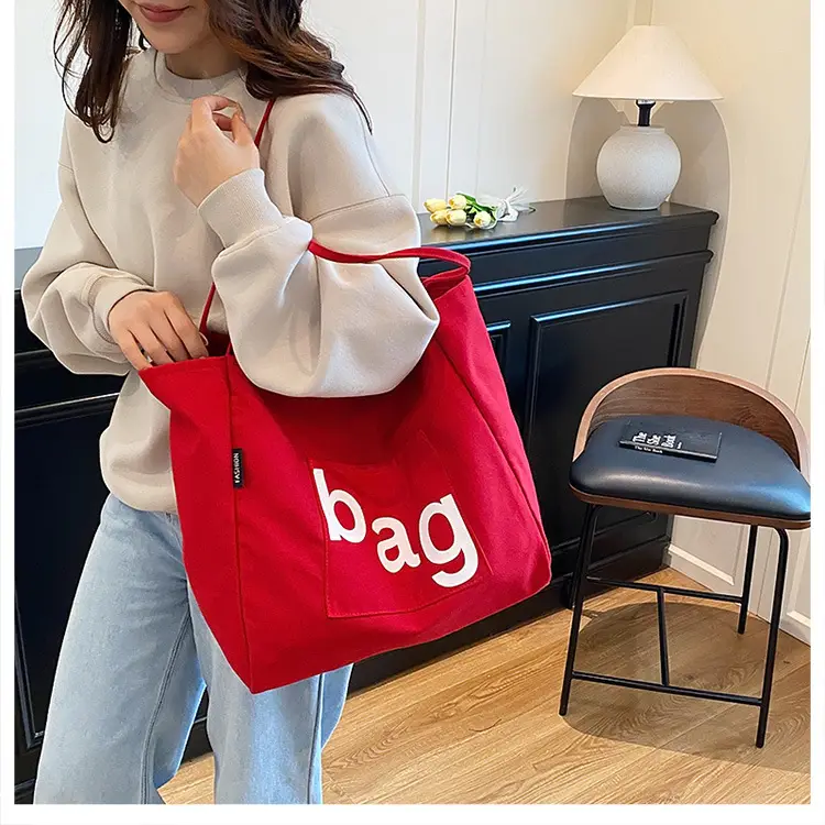 Literary Print Canvas Tote Bag Large Capacity Women — feature 15