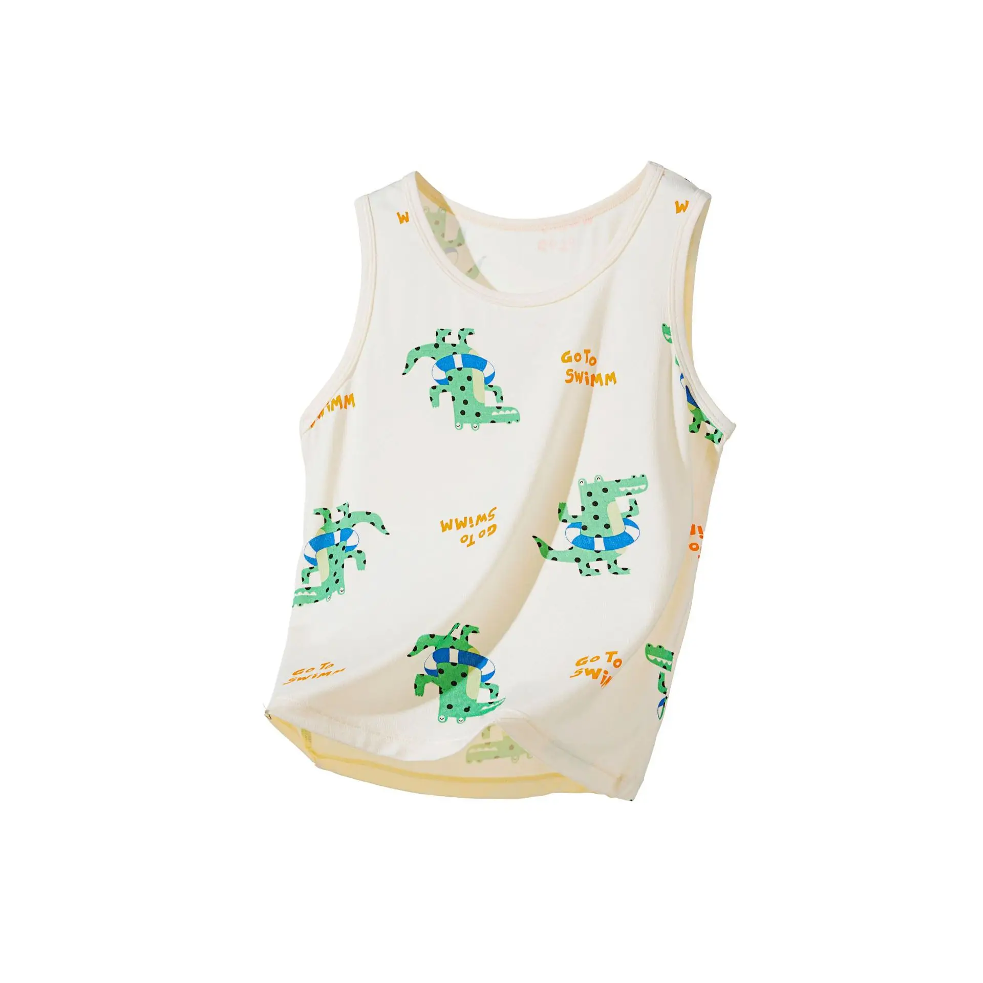 Baby Sleeveless T-Shirt Cartoon Bamboo Cotton Cool Touch