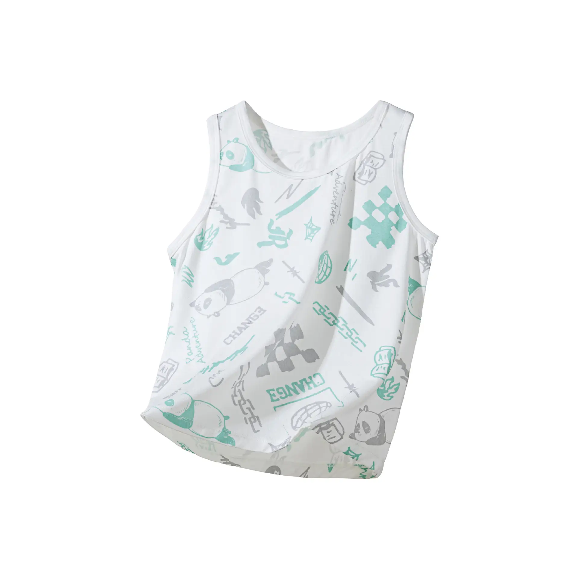 Baby Sleeveless T-Shirt Cartoon Bamboo Cotton Cool Touch