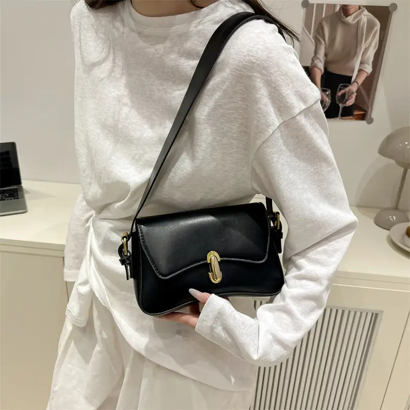 Trendy Black Gold Plated Shoulder Bag for Women - Image 6