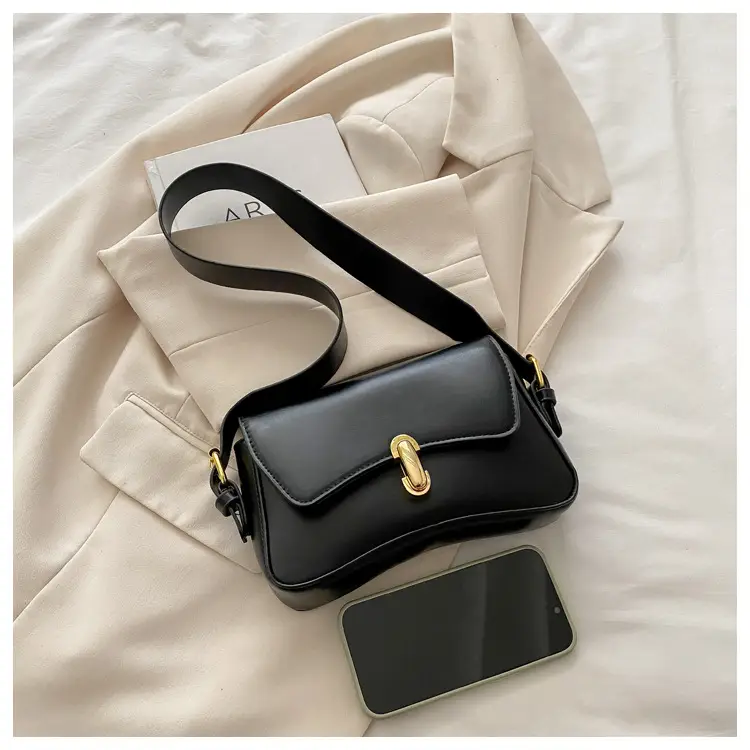 Trendy Black Gold Plated Shoulder Bag for Women — feature 17