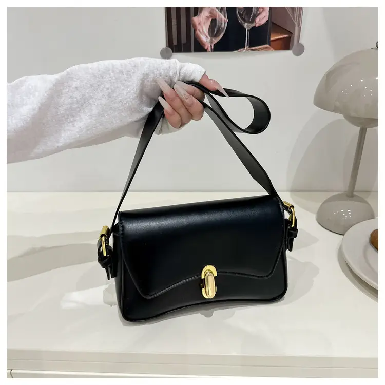 Trendy Black Gold Plated Shoulder Bag for Women — feature 22