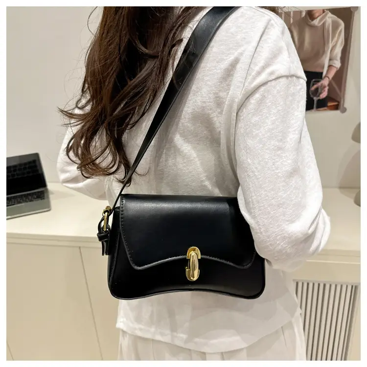 Trendy Black Gold Plated Shoulder Bag for Women — feature 24