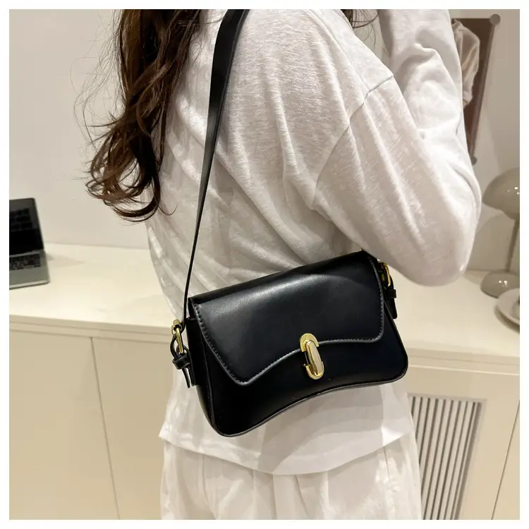 Trendy Black Gold Plated Shoulder Bag for Women — feature 25