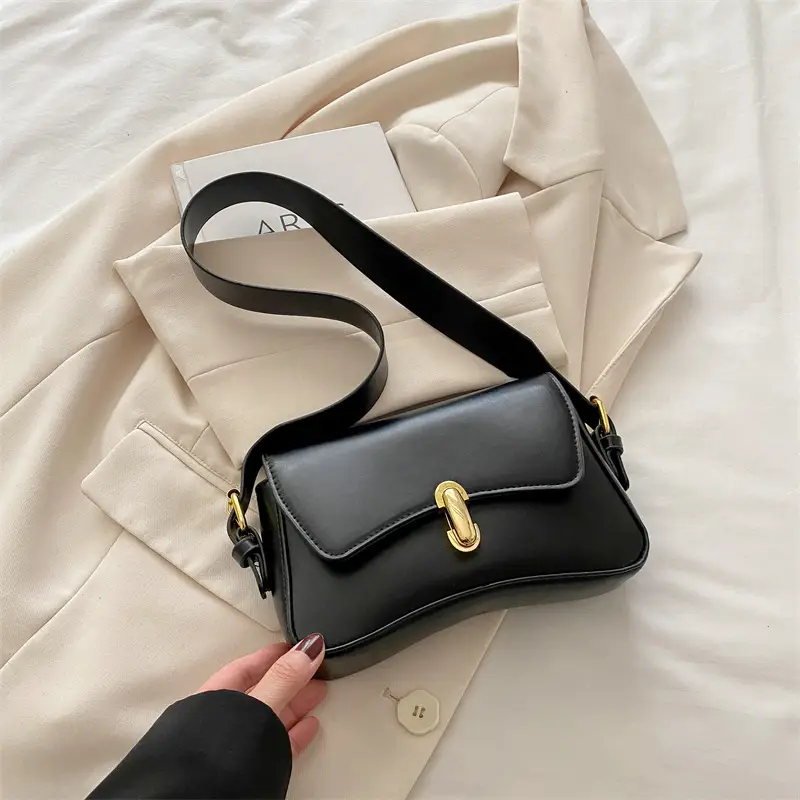 Trendy Black Gold Plated Shoulder Bag for Women - Image 2