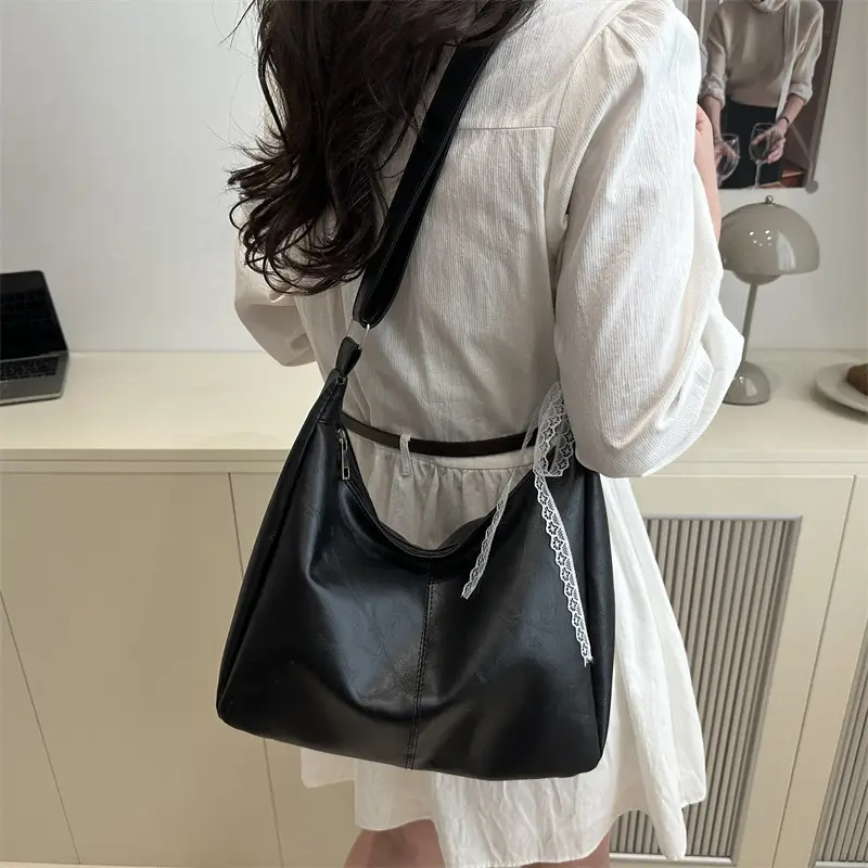 Women's Large Capacity Tote Bag Brown Black Brown - Image 6