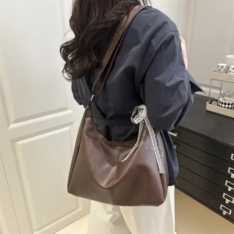 Women's Large Capacity Tote Bag Brown Black Brown — feature 20