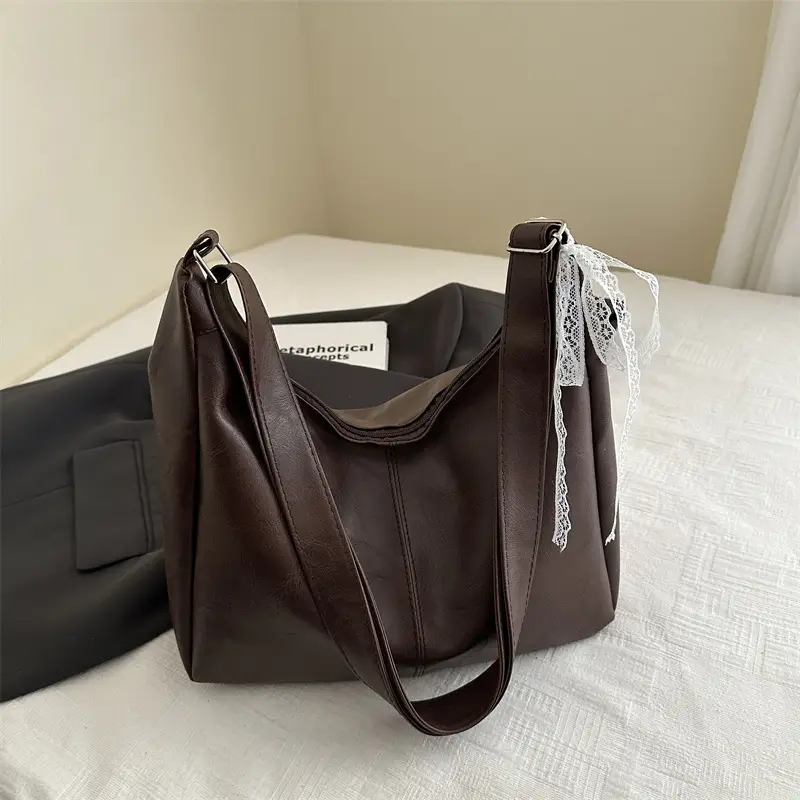 Women's Large Capacity Tote Bag Brown Black Brown — feature 25