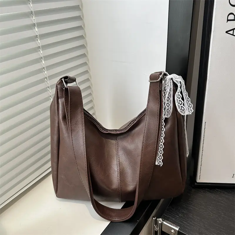 Women's Large Capacity Tote Bag Brown Black Brown — feature 30
