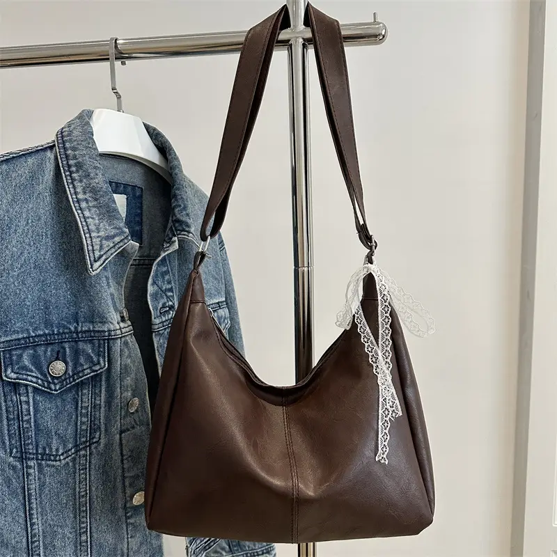 Women's Large Capacity Tote Bag Brown Black Brown — feature 34