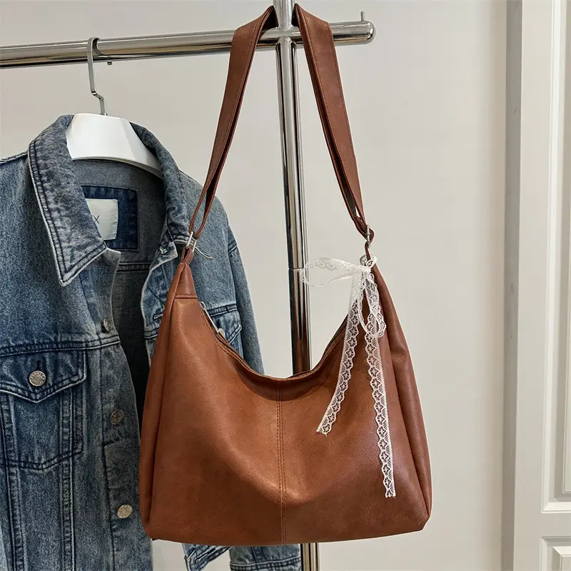 Women's Large Capacity Tote Bag Brown Black Brown — feature 35