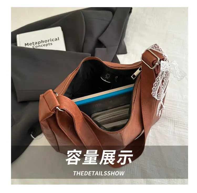 Women's Large Capacity Tote Bag Brown Black Brown — feature 7