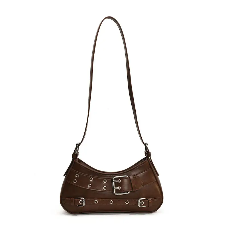 Women's Cream Crossbody Shoulder Bag with Buckle Detail - Image 9