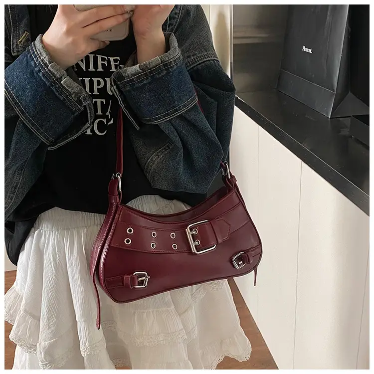 Women's Cream Crossbody Shoulder Bag with Buckle Detail — feature 16
