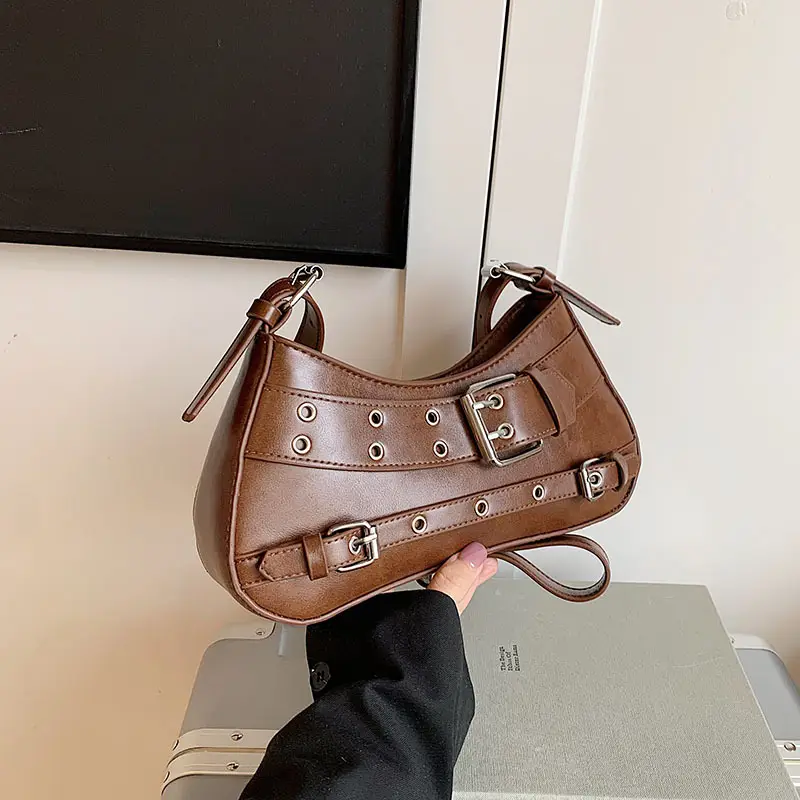 Women's Cream Crossbody Shoulder Bag with Buckle Detail - Image 4