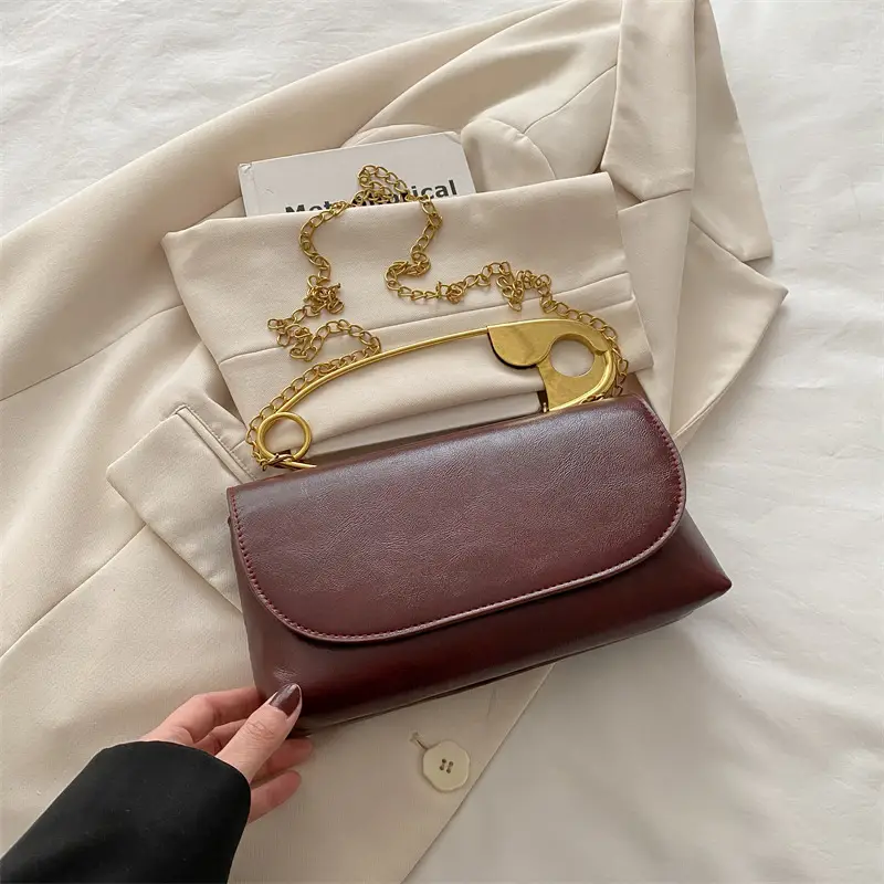 White Square Crossbody Bag with Gold Chain
