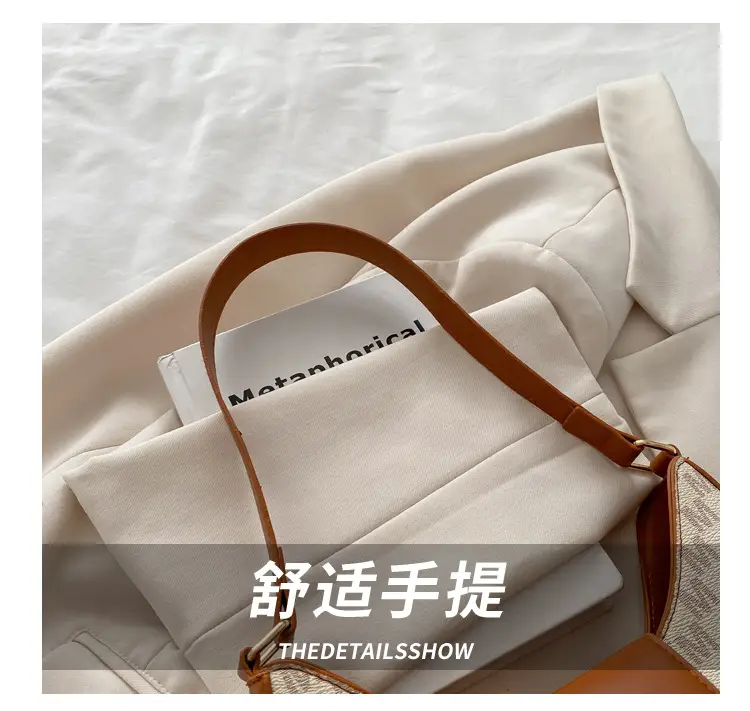 Retro Letter Print Shoulder Bag Brown Leather 2025 — feature 4
