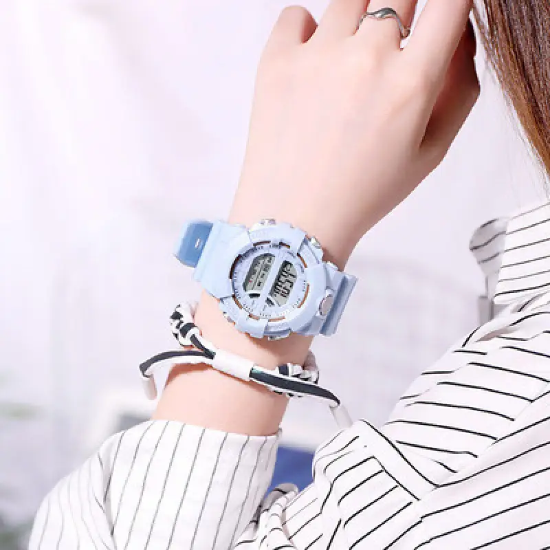 Multifunctional Sports Watch for Men Women Black Red Digital Display