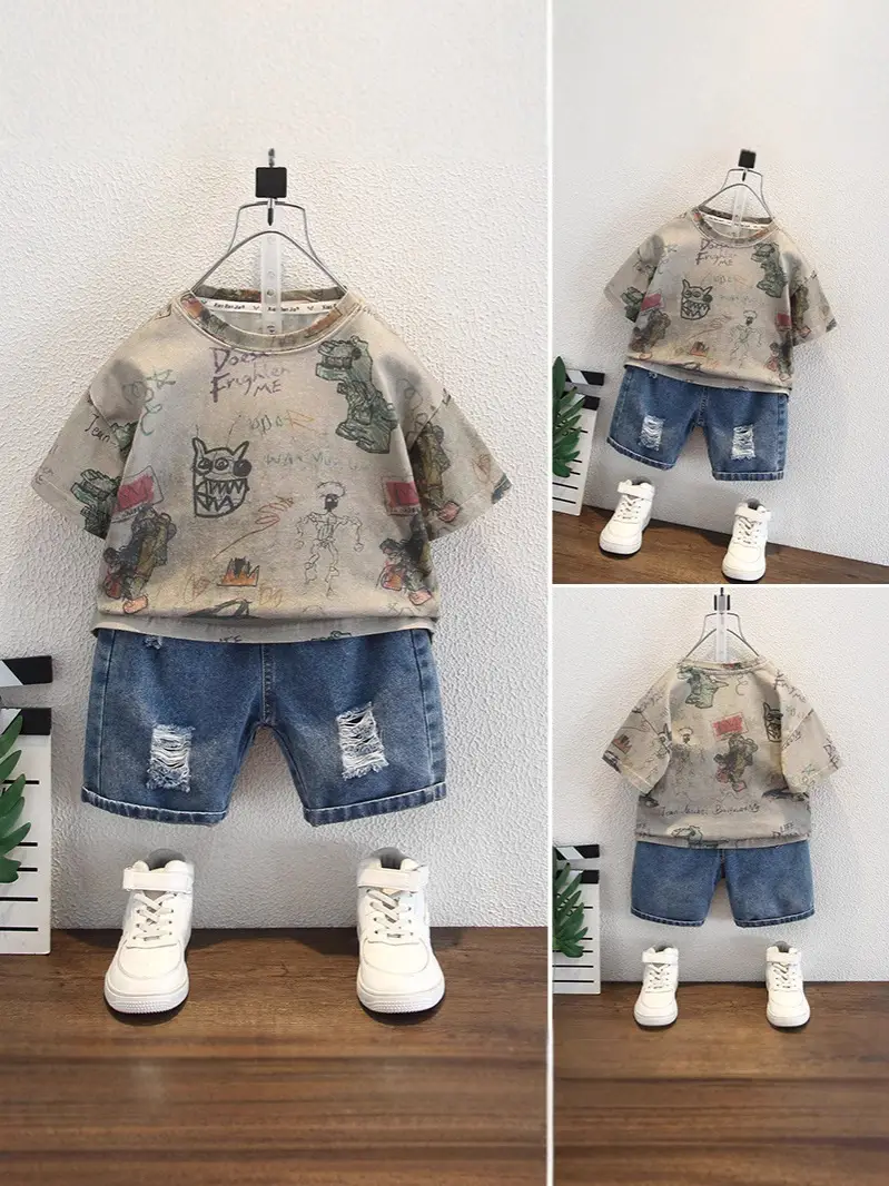 8186 Boys Short Sleeve T-Shirt 2026 New Style Kids - Image 3