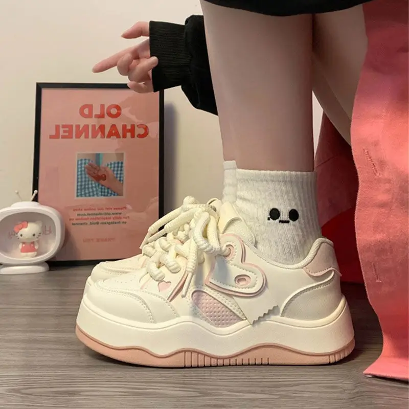 Popular White Shoes for Women, New 2025 Spring & Fall Versatile Women's Ins Trendy Niche Thick-Soled Casual Shoes for Women - Image 4