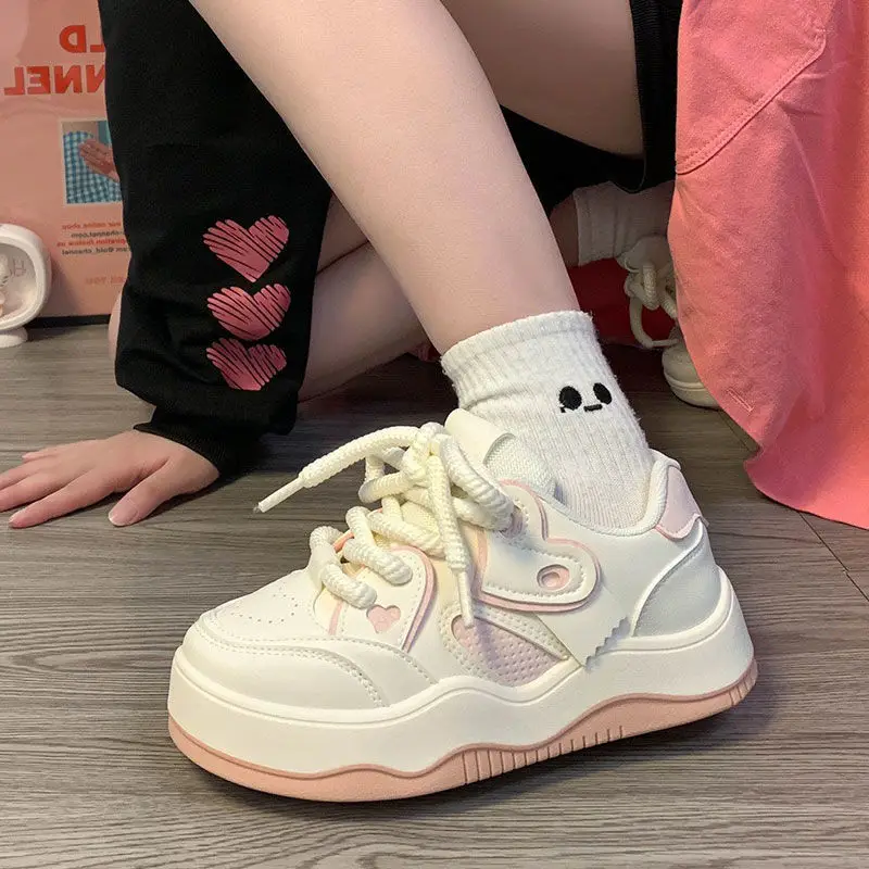 Popular White Shoes for Women, New 2025 Spring & Fall Versatile Women's Ins Trendy Niche Thick-Soled Casual Shoes for Women - Image 6