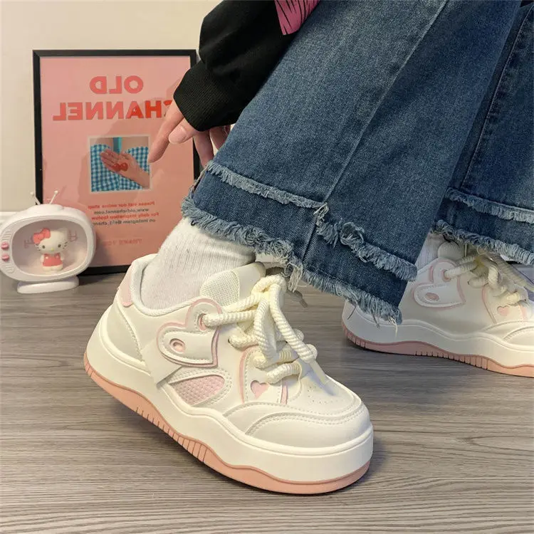 Popular White Shoes for Women, New 2025 Spring & Fall Versatile Women's Ins Trendy Niche Thick-Soled Casual Shoes for Women — feature 6