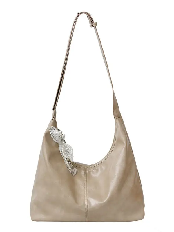 Silver Crossbody Bag for Women with Lace Trim - Image 10