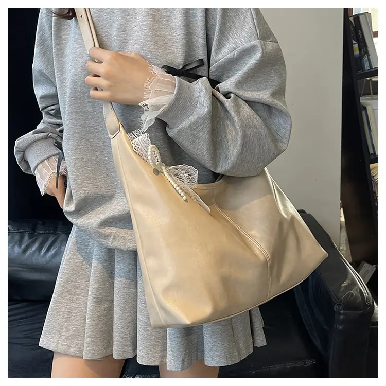 Silver Crossbody Bag for Women with Lace Trim — feature 14