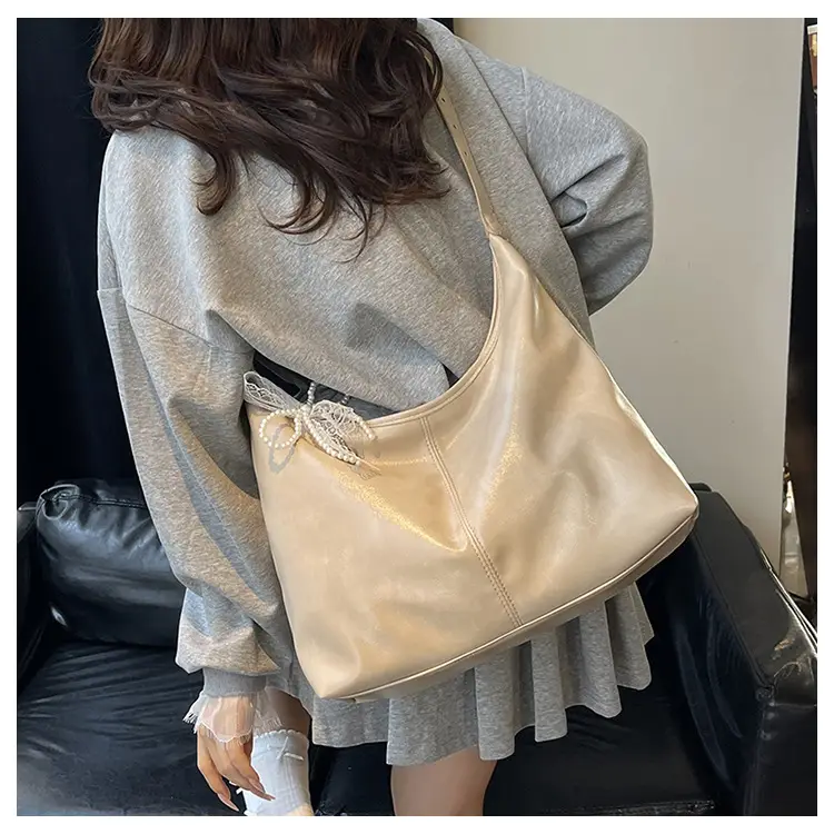 Silver Crossbody Bag for Women with Lace Trim — feature 15