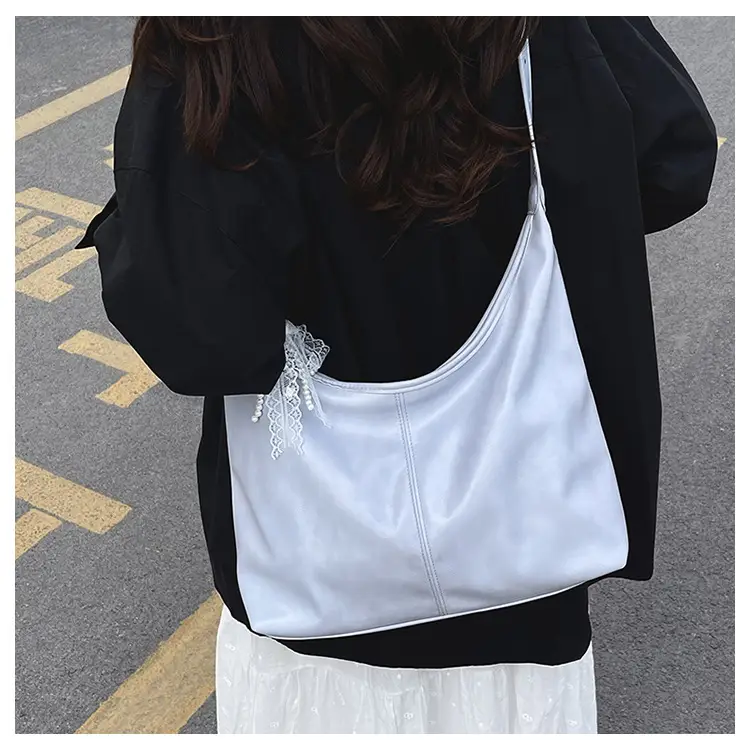 Silver Crossbody Bag for Women with Lace Trim — feature 17