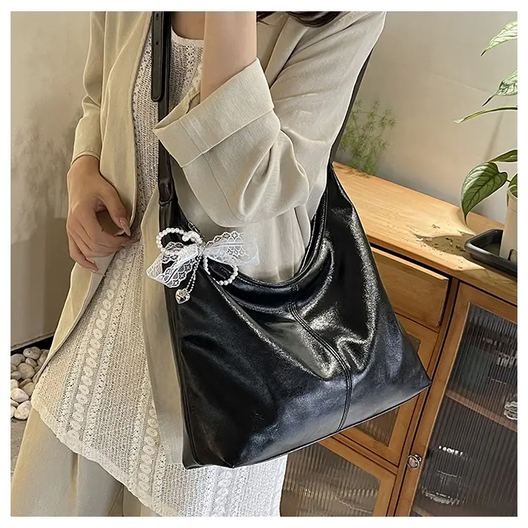 Silver Crossbody Bag for Women with Lace Trim — feature 7