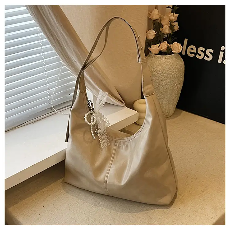 Silver Crossbody Bag for Women with Lace Trim - Image 2