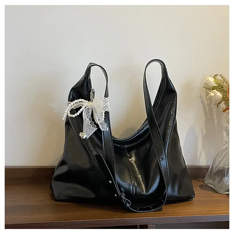 Silver Crossbody Bag for Women with Lace Trim - Image 5