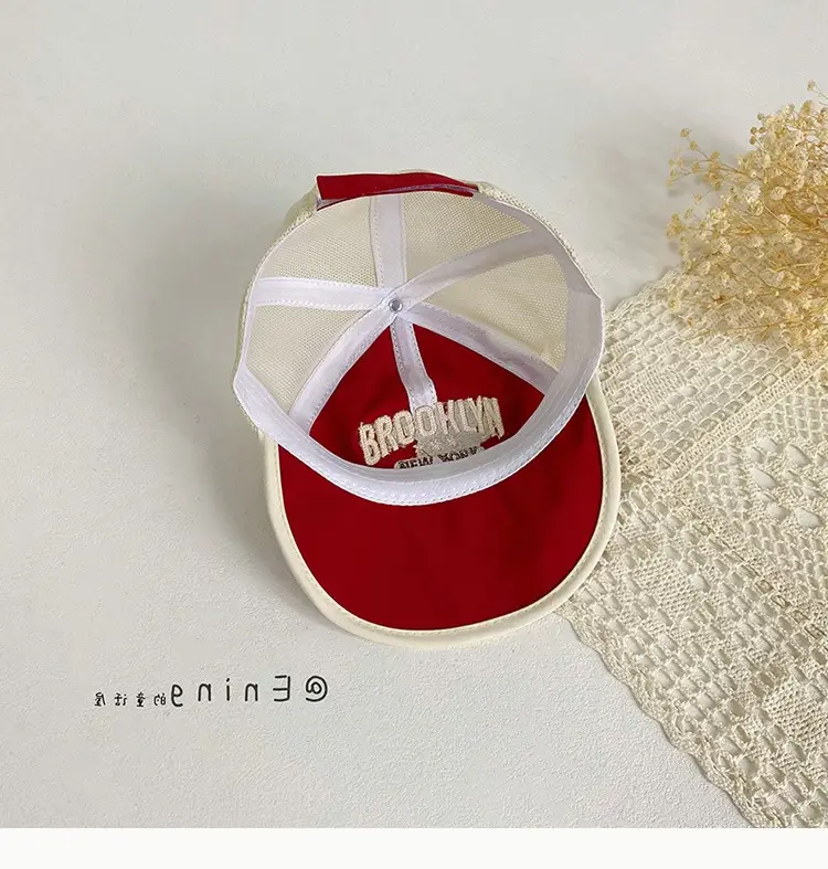 Baby Red Beaded Cap Mesh Wear Sun Hat — feature 8